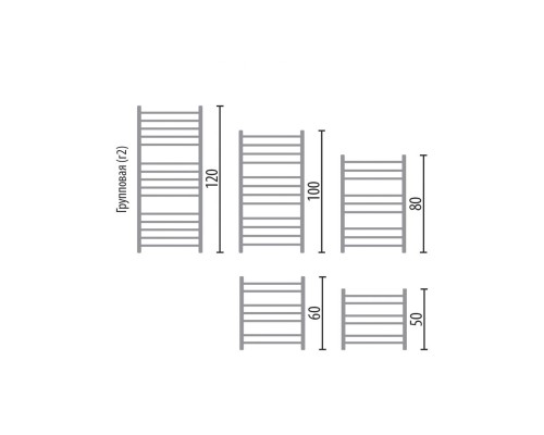Полотенцесушитель Ника CLASSIC ЛП (Г2) ВП 100/50