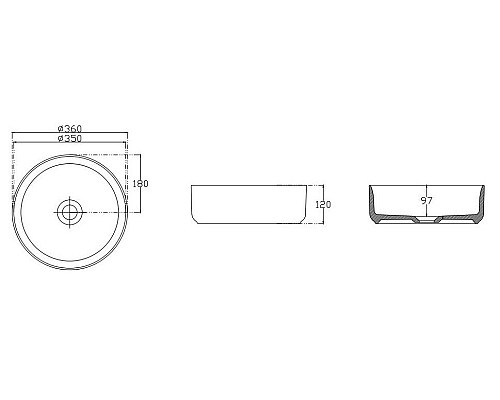 Раковина ISVEA Infinity накладная 360x360x120 матовый белый 10NF65036SV-2L