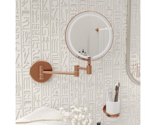 Косметическое зеркало с подсветкой и увеличением Benesque Lumiere бронза брашированная
