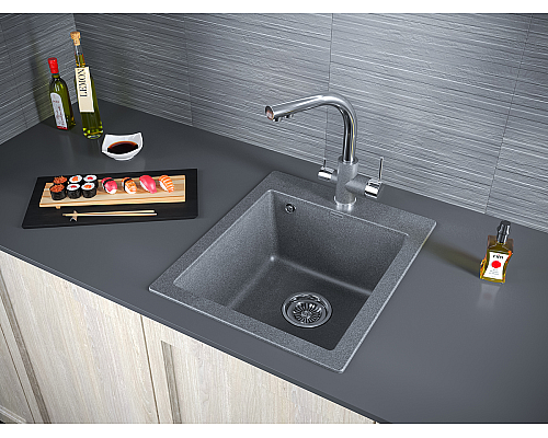 Мойка для кухни кварцевая Paulmark Leer PM104249-DG