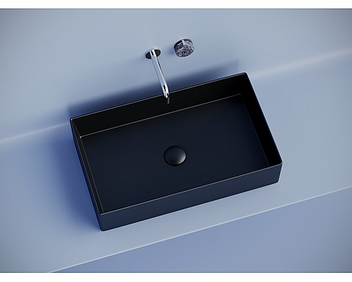 Раковина накладная Ceramicanova 601x361x130, черный матовый