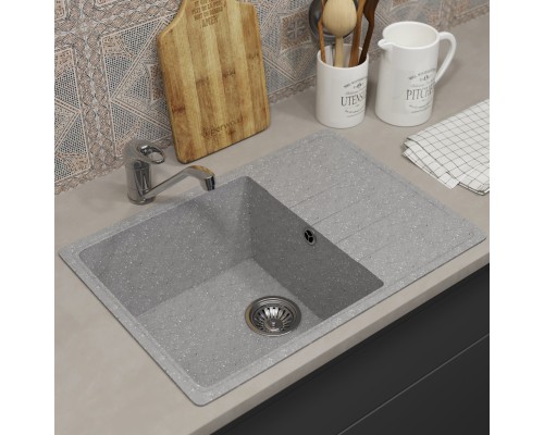 Кухонная мойка из искусственного камня Uperwood ECON UPD-506-003, серая матовая