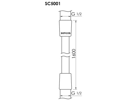 Душевой шланг Sancos SC5001CH Хром