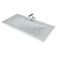 Раковина для ванной Uperwood Elen 100х44,1х14,4 см, белая глянцевая, с накладкой для слива