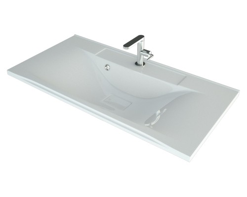 Раковина для ванной Uperwood Elen 100х44,1х14,4 см, белая глянцевая, с накладкой для слива