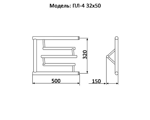 Полотенцесушитель Водяной Nika ПЛ4 32х50 1027-347