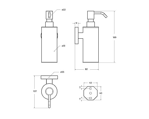Дозатор для жидкого мыла Cezares Relax RELAX-SOIS-M-01 Хром