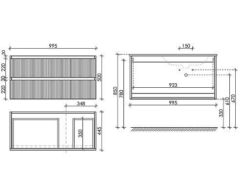 Тумба под раковину Sancos SNOB R CE2 100x50 Beige Soft