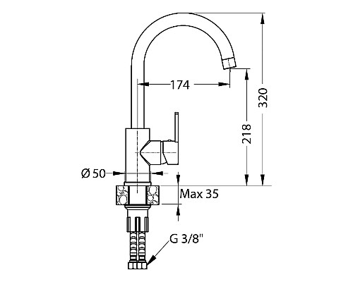 Смеситель для кухни Alveus Tonia 1129053 хром