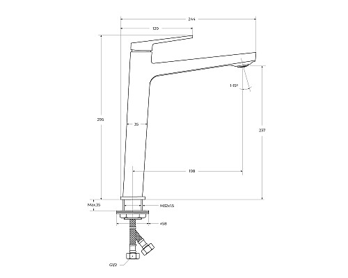 Смеситель для раковины BelBagno Ardente ARDENTE-LMC-CRM-W0 Хром