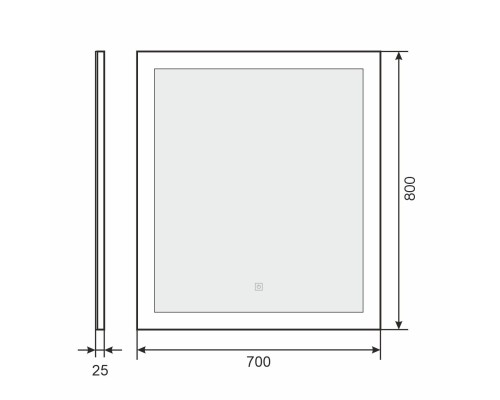Зеркало для ванной с подсветкой Uperwood Barsa 70х80 см, сенсор/антизапотевание