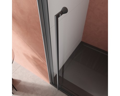 Душевая дверь Cezares Liner 90 L LINER-B-12-90-C-NERO-L профиль Черный матовый стекло прозрачное