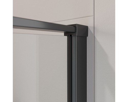 Душевая дверь Cezares Liner 90 L LINER-B-12-90-C-NERO-L профиль Черный матовый стекло прозрачное