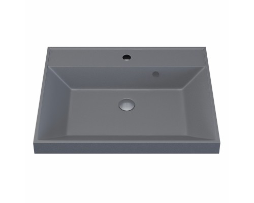 Раковина для ванной кварцевая Uperwood Classic Quartz 60х45х15 см, серая матовая, бетон