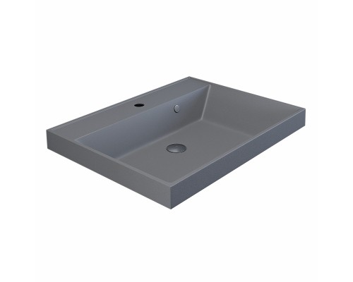 Раковина для ванной кварцевая Uperwood Classic Quartz 60х45х15 см, серая матовая, бетон