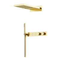 Душевой комплект с термостатом SANCOS Linn брашированное золото, SC9023BG