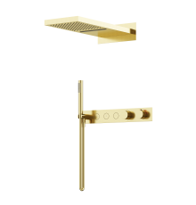 Душевой комплект с термостатом SANCOS Linn брашированное золото, SC9023BG