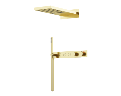 Душевой комплект с термостатом SANCOS Linn брашированное золото, SC9023BG