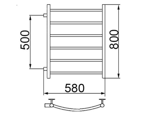 Полотенцесушитель Водяной Nika с боковым подключением 80х50 1166-1166