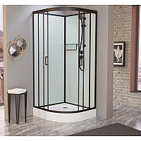 Душевая кабина Frank F408 Black без крыши Размер:80x80x215 см