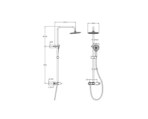 Душевая система Wonzon&Woghand, Белый матовый
