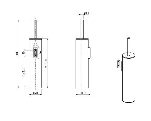 Туалетный ершик в комплекте Wonzon&Woghand, Хром WW-V4601-CR