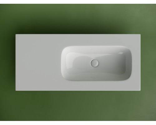 Раковина накладная Ceramicanova Грация (Grace) чаша справа без отв под смеситель 1010x457x137 белый