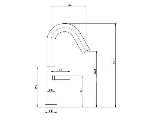 Смеситель для раковины высокий Wonzon&Woghand, Черный матовый WW-6068-MB