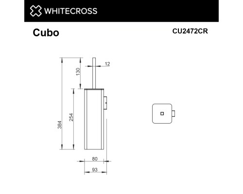 Ершик подвесной WHITECROSS Cubo (хром)
