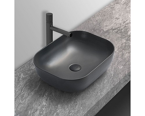Раковина керамическая Vincea VBS-101MA 505x405x140 накладная антрацит матовый