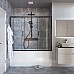 Душевая шторка на ванну Taliente 150x140см, раздвижная, прозр.стекло 6мм, черный профиль
