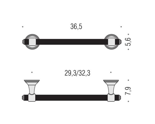 Полотенцедержатель 36.5 см Colombo Hermitag цвет античная бронза