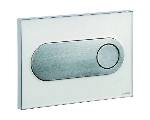 Панель смыва с 2 клавишами Schwab Circle, основы белый, клавиш глянец хром