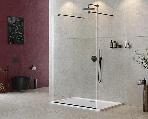 Душевая перегородка Cezares Liberta 120 LIBERTA-L-2-120-120-C-NERO Черный матовый