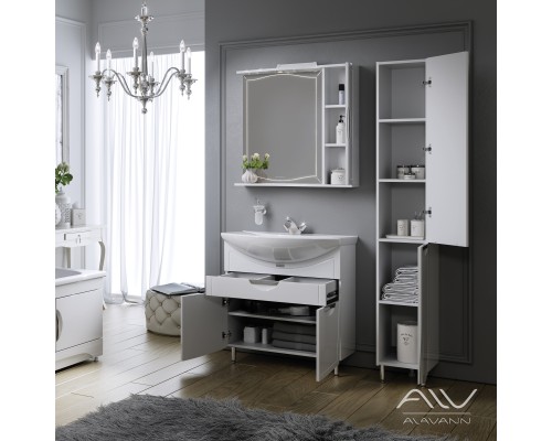 Зеркало-шкаф Alavann Monaco 80 белый