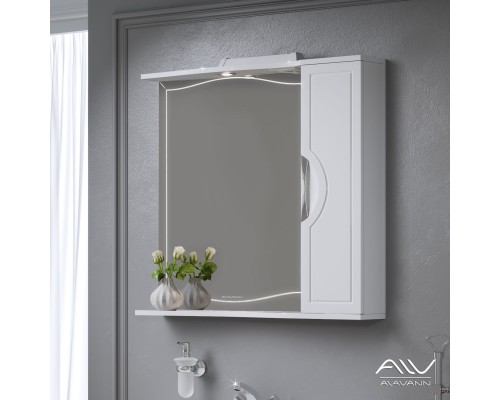 Зеркало-шкаф Alavann Monaco 80 белый