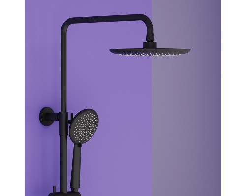 Душевая система Sancos Game SC3001MB с термостатом Черная матовая