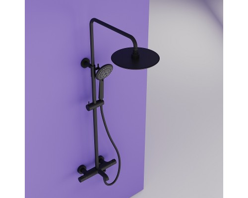 Душевая система Sancos Game SC3001MB с термостатом Черная матовая