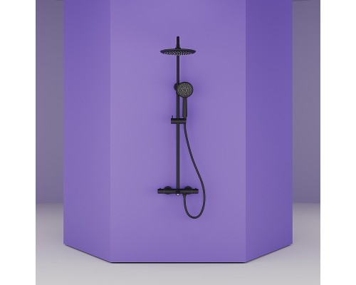 Душевая система Sancos Game SC3001MB с термостатом Черная матовая