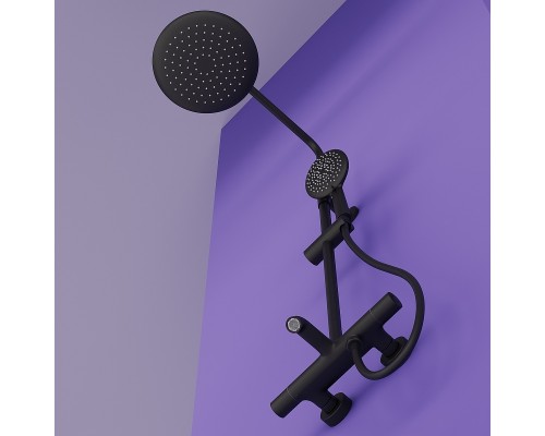 Душевая система Sancos Game SC3001MB с термостатом Черная матовая