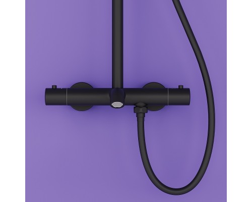 Душевая система Sancos Game SC3001MB с термостатом Черная матовая