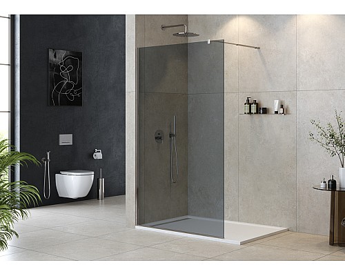 Душевая перегородка Cezares Liberta 110 LIBERTA-L-1-110-GR-Cr профиль Хром стекло серое