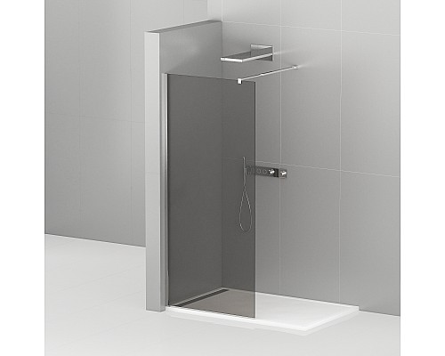 Душевая перегородка Cezares Liberta 110 LIBERTA-L-1-110-GR-Cr профиль Хром стекло серое