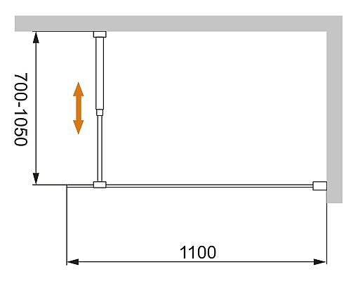 Душевая перегородка Cezares Liberta 110 LIBERTA-L-1-110-GR-Cr профиль Хром стекло серое