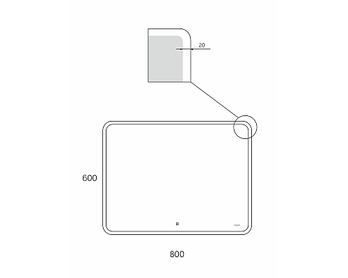Зеркало Reflection Blink с LED подсветкой и сенсорным выключателем 80*60