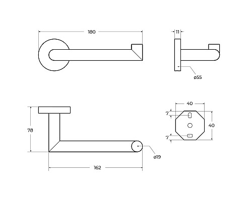 Держатель туалетной бумаги Cezares Relax RELAX-PH2-GM Оружейная сталь