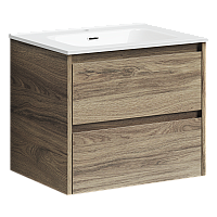Тумба под раковину SANCOS Libra 590х450х500, c двумя ящиками, дуб чарльстон