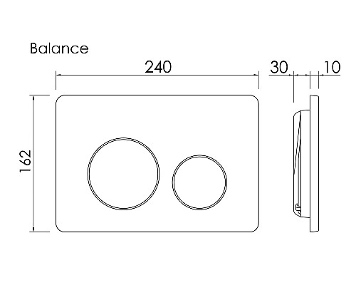 Кнопка смыва Ceramicanova Balance, хром матовый