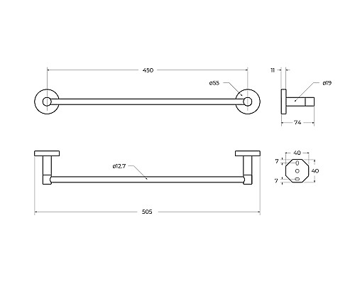 Полотенцедержатель Cezares Relax RELAX-TH-50-IN Сатин
