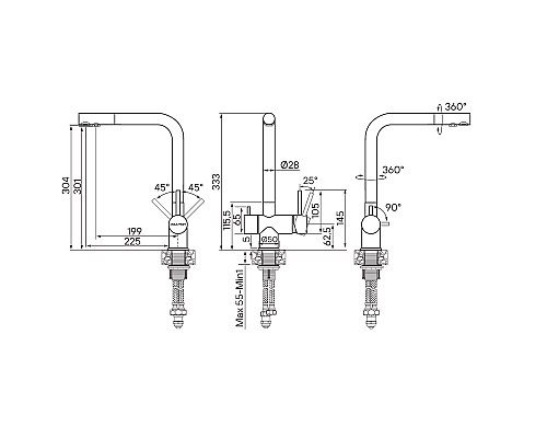 Смеситель для кухни Paulmark Skalen Sk213020-BG Брашированное золото